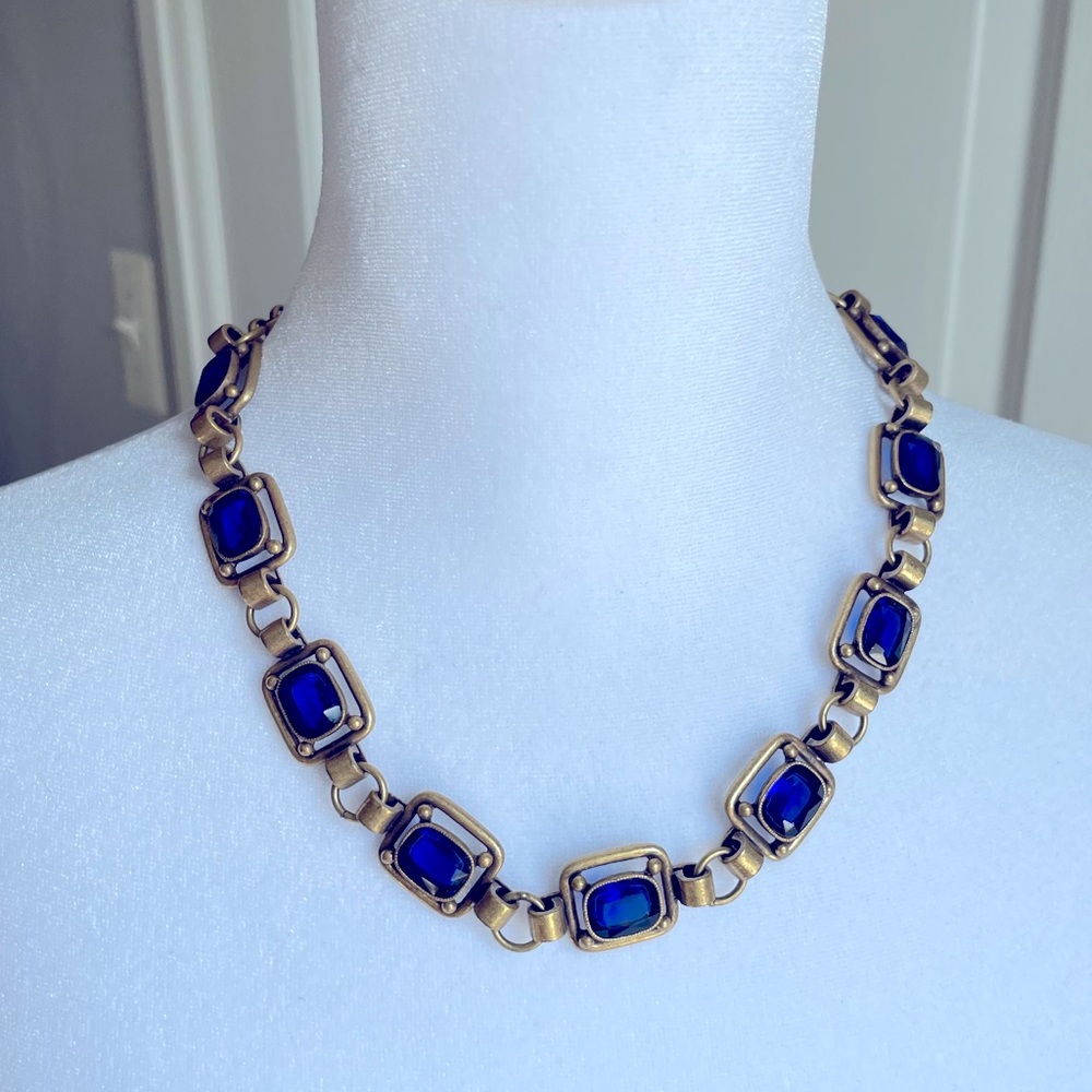 Madewell blue and gold necklace